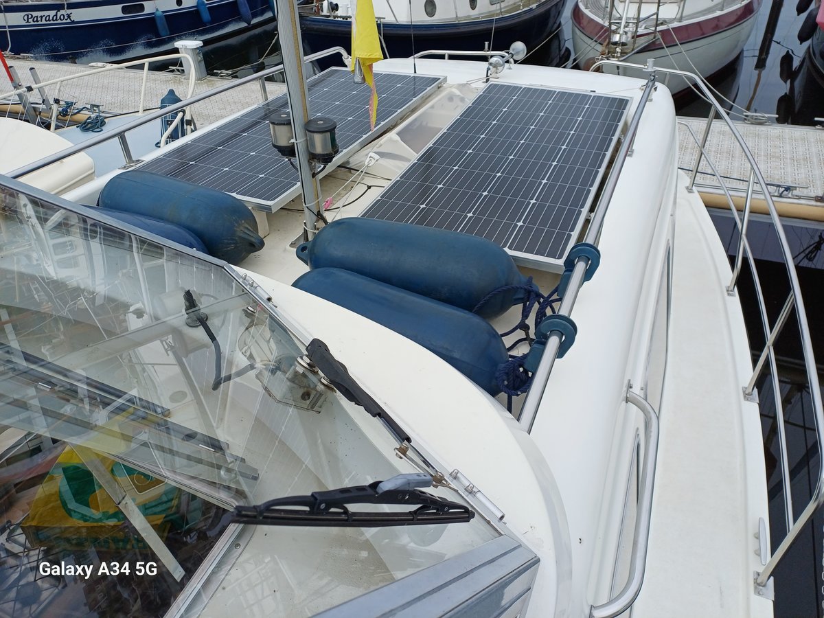 Solar panels installed on a ship