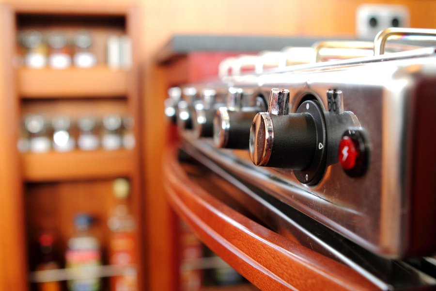 Stove installed in boat